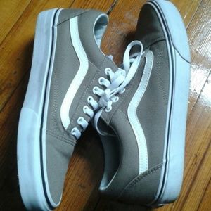 Greyish Vans Old Skool Shoes